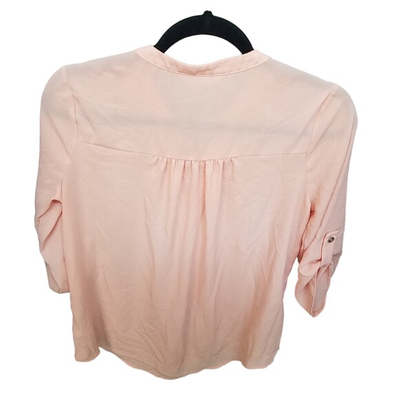 Decree Womens Sz M Peach Solid 3/4 Sleeve Blouse - Picture 5 of 9